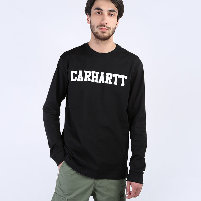   лонгслив Carhartt WIP L/S College T-Shirt I024805-blk/whit - цена, описание, фото 1